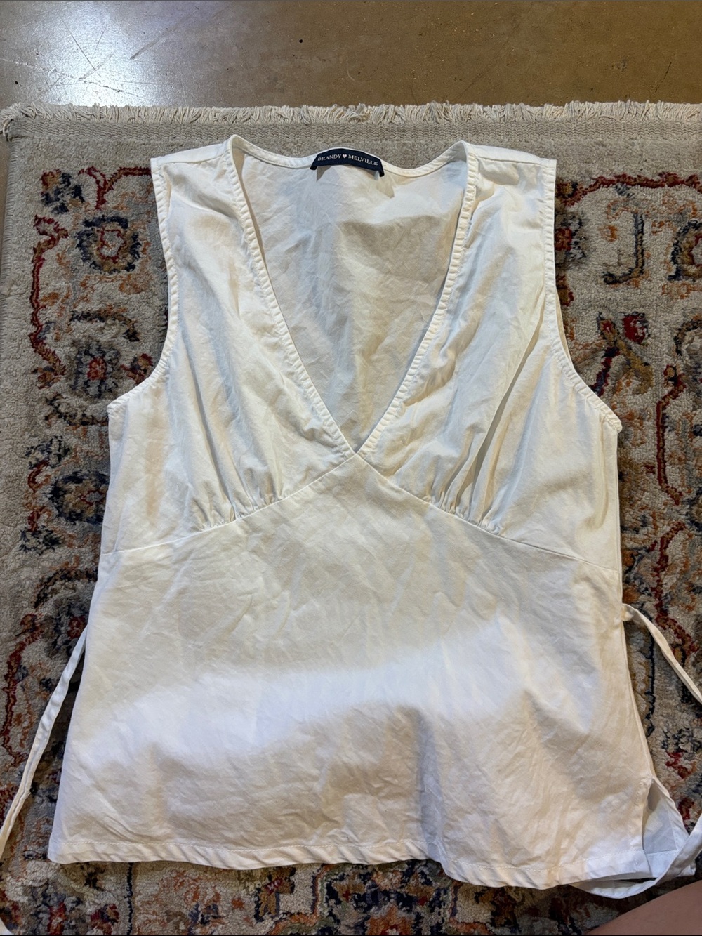 Brandy Melville Cream Wrap V-Neck Sleeveless Camisole